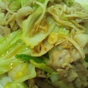 お腹満足！肉野菜のしょうが焼き